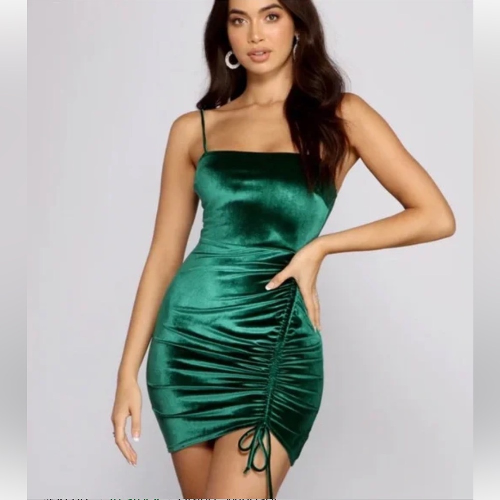 Windsor ruched satin dress